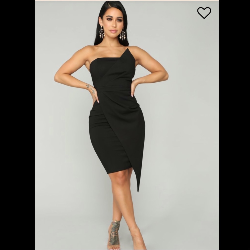 Fashion Nova midi hope you’re happy dress Black